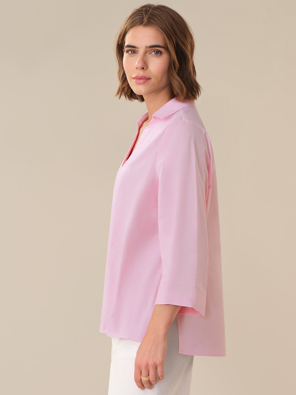 V Neck Collared Blouse