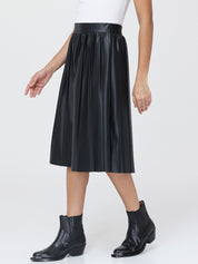 Faux Leather Pleated Mini Skirt