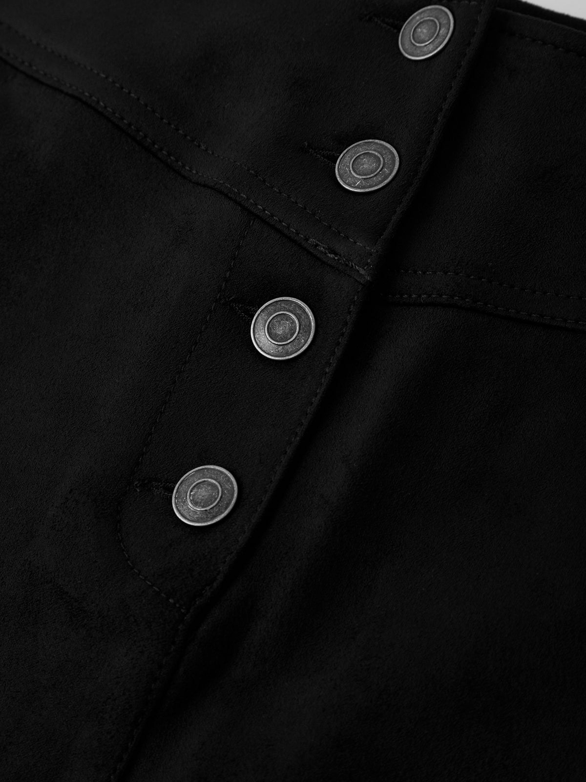 Close-up of a black jacket with buttons