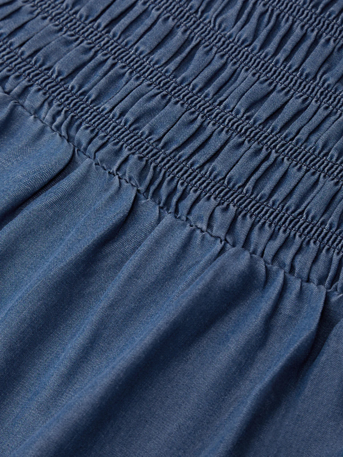 Denim Smocked Maxi Dress