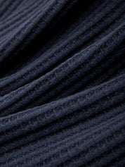 Close-up of dark blue textured fabric