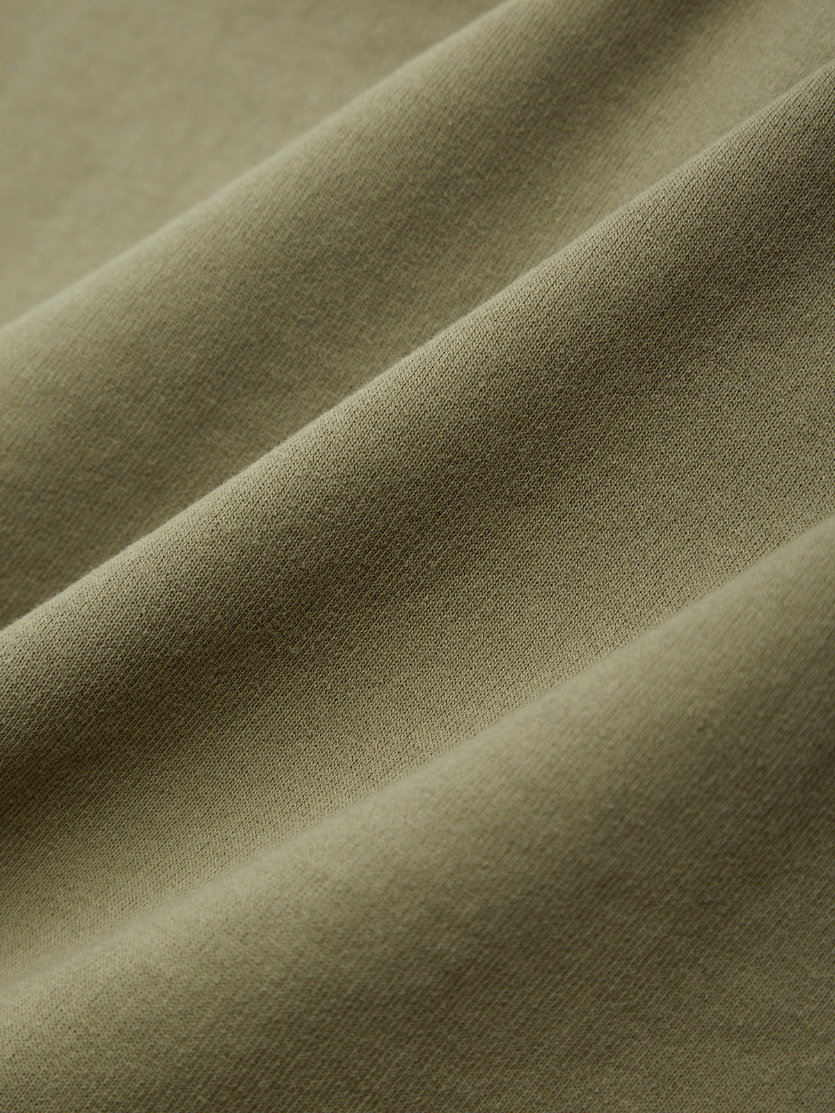 Close-up of olive green fabric with folds