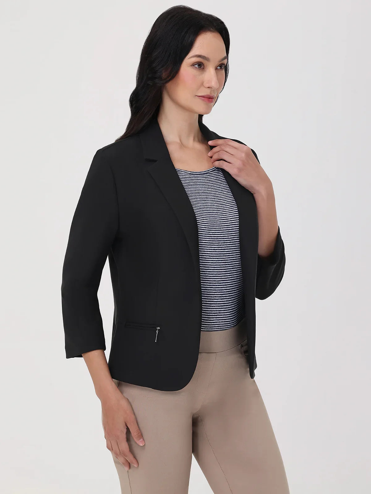Zip Pocket Crop Blazer