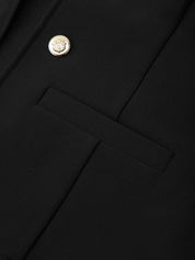 Collarless Faux Double Breasted Blazer