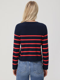 Stripe Button Front Cardigan