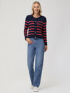 Stripe Button Front Cardigan