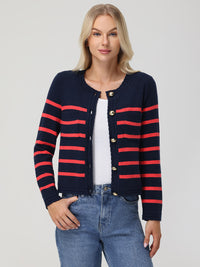 Stripe Button Front Cardigan