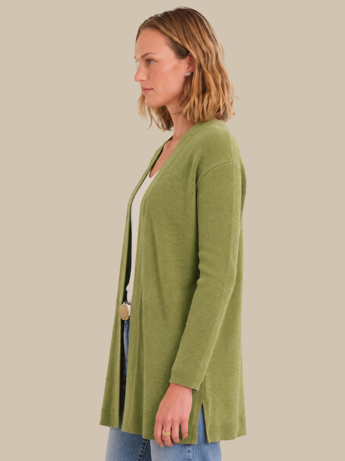 Open Front Long Cardigan