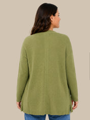 Plus Open Front Long Cardigan