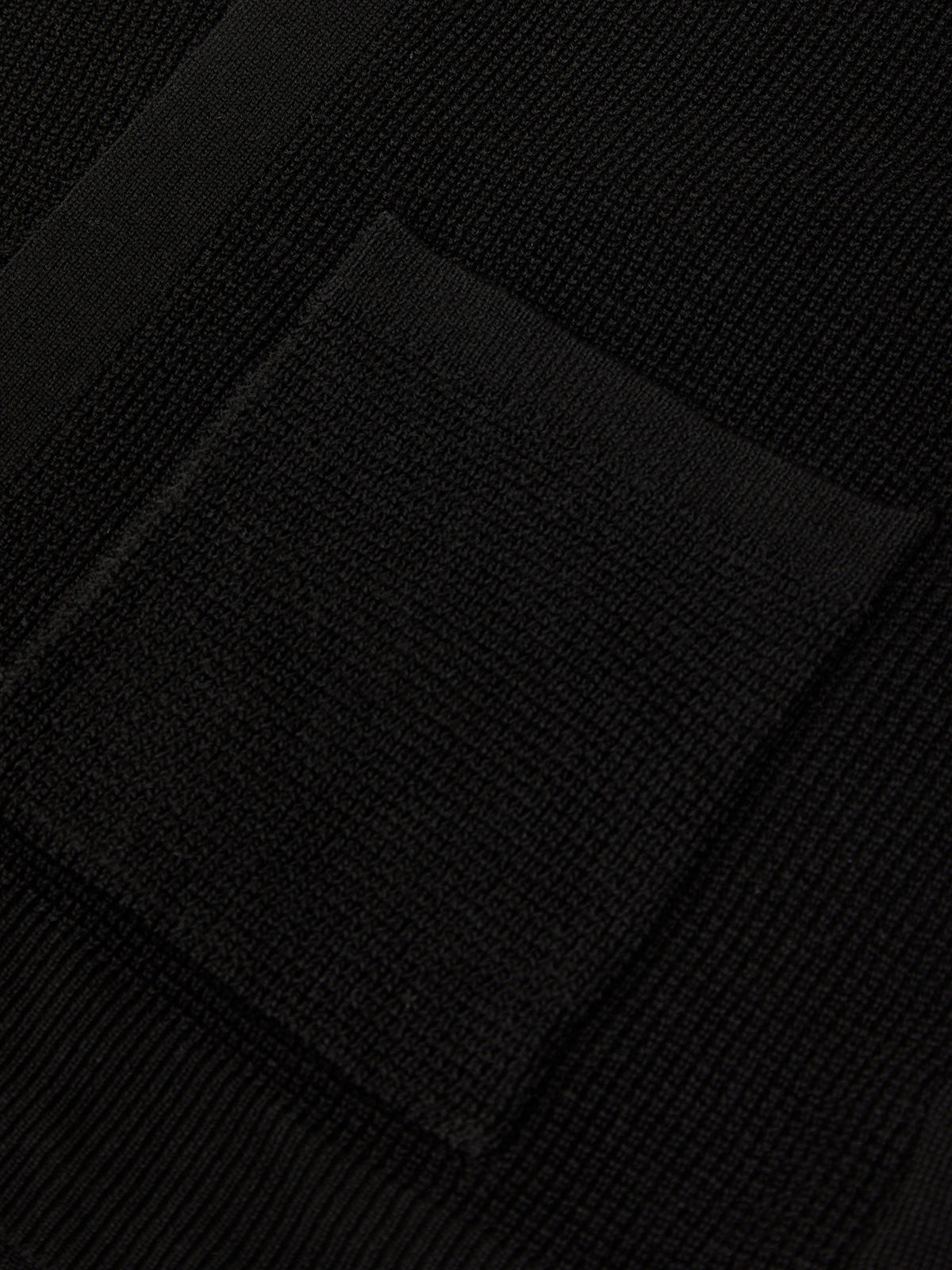 Close-up of a textured black fabric pocket