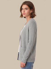 Waffle Stitch Open Front Cardigan