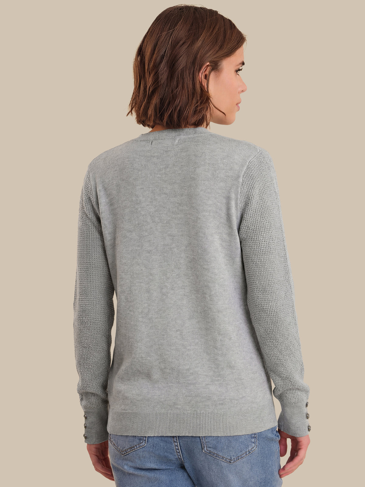 Waffle Stitch Open Front Cardigan