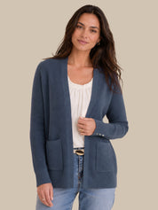 Waffle Stitch Open Front Cardigan