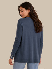 Waffle Stitch Open Front Cardigan