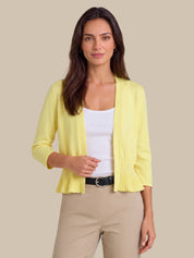 Peplum Open Front Cardigan