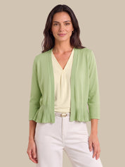 Peplum Open Front Cardigan