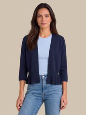 Peplum Open Front Cardigan