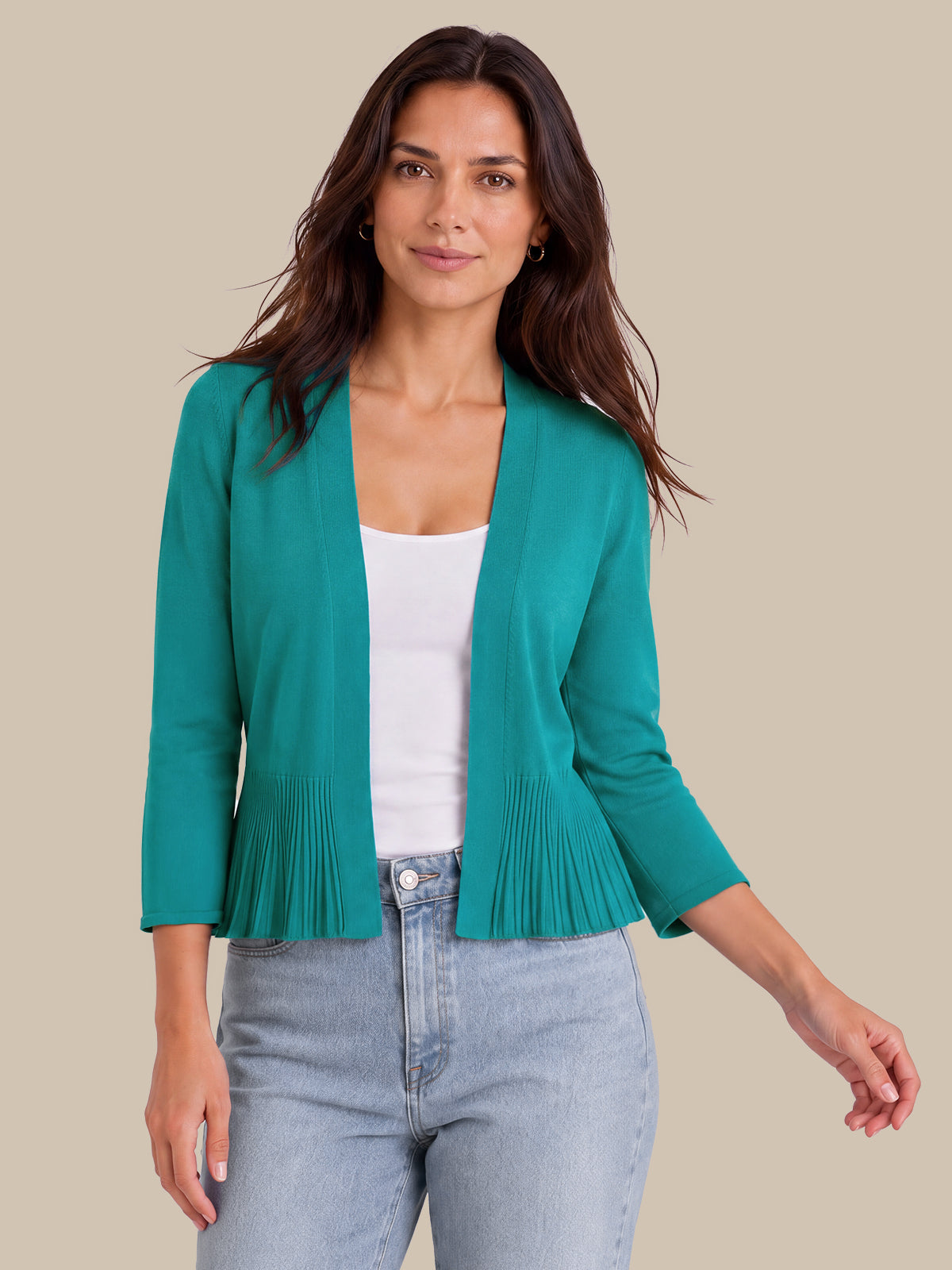 Peplum Open Front Cardigan