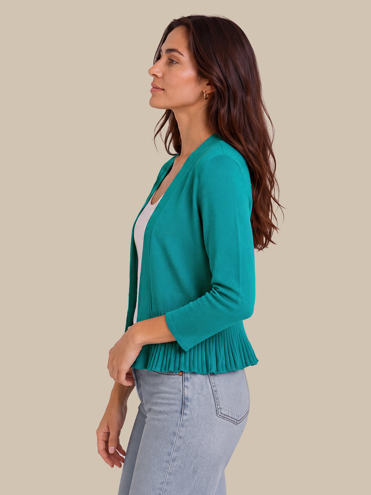 Peplum Open Front Cardigan