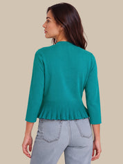 Peplum Open Front Cardigan