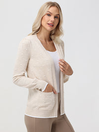 Bobble Dot Open Front Cardigan