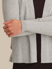 Directional Rib Open Cardigan
