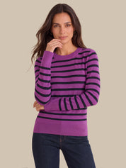 Stripe Crewneck Long Sleeve Pullover