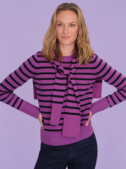Stripe Crewneck Long Sleeve Pullover