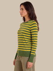 Stripe Crewneck Long Sleeve Pullover