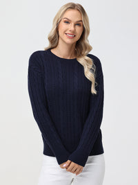 Crewneck Cable Knit Sweater