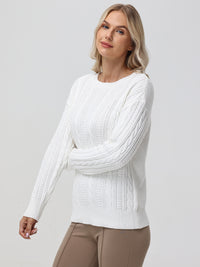 Crewneck Cable Knit Sweater