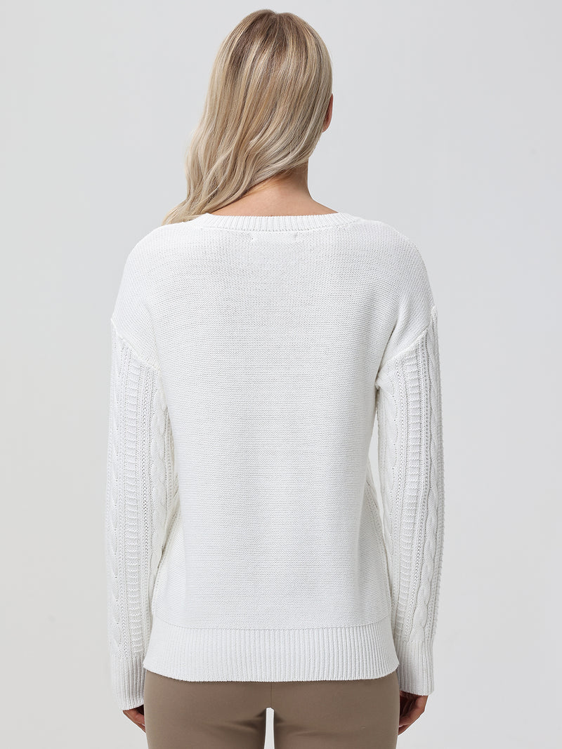 Crewneck Cable Knit Sweater