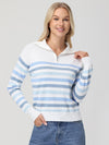 Stripe Quarter Zip Pullover