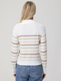 Stripe Quarter Zip Pullover