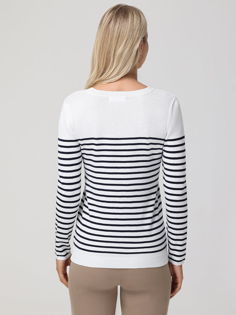 Paris Letter Graphic Stripe Pullover