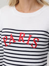 Paris Letter Graphic Stripe Pullover