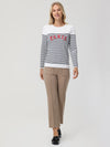 Paris Letter Graphic Stripe Pullover