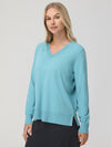 V-Neck Side Split Sweater