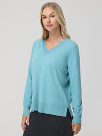 V-Neck Side Split Sweater