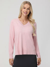 V-Neck Side Split Sweater