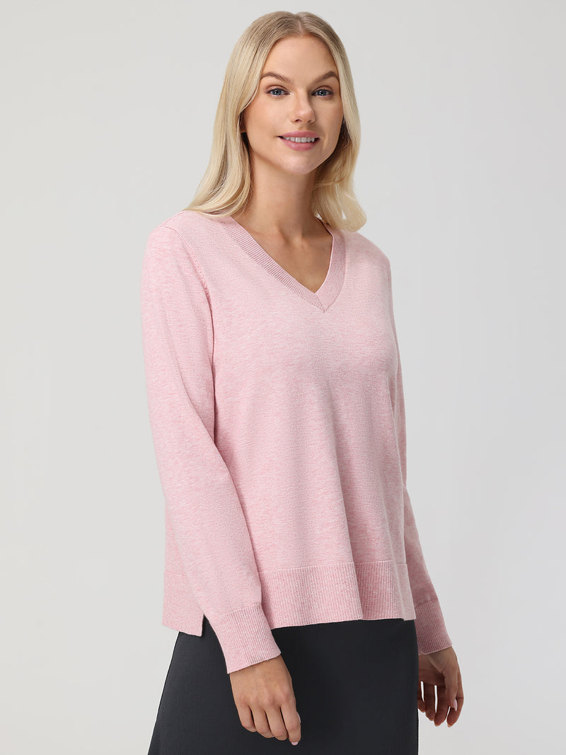 V-Neck Side Split Sweater