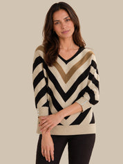 Chevron V-Neck Pullover