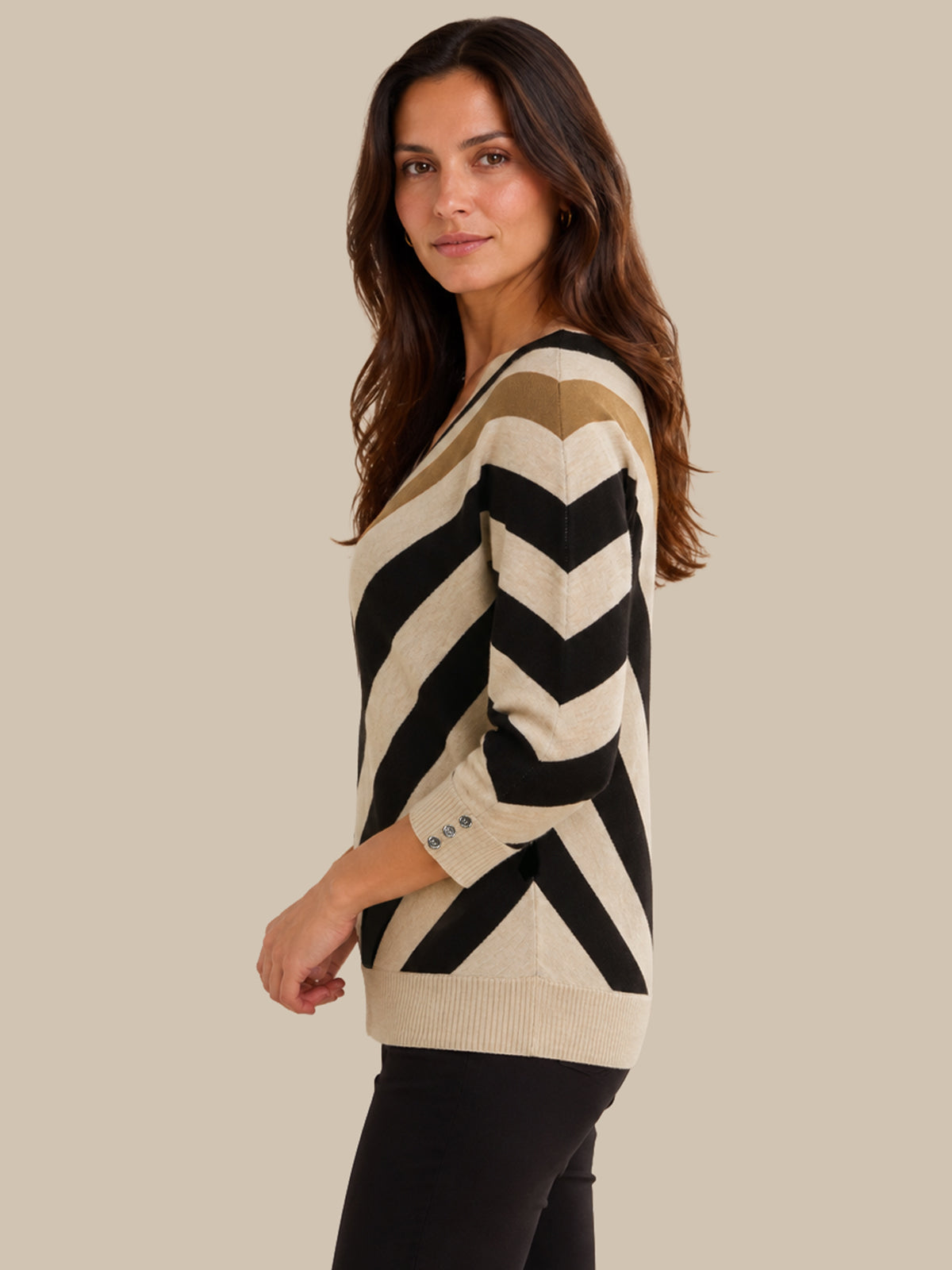 Chevron V-Neck Pullover