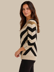 Chevron V-Neck Pullover