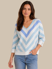 Chevron V-Neck Pullover