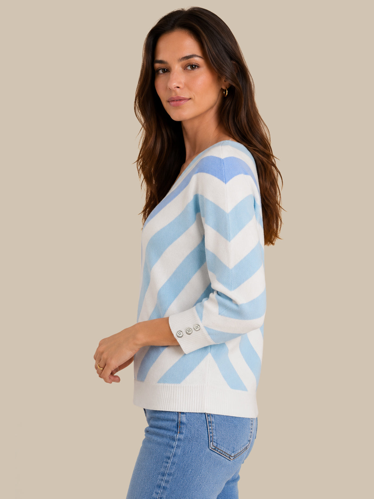 Chevron V-Neck Pullover