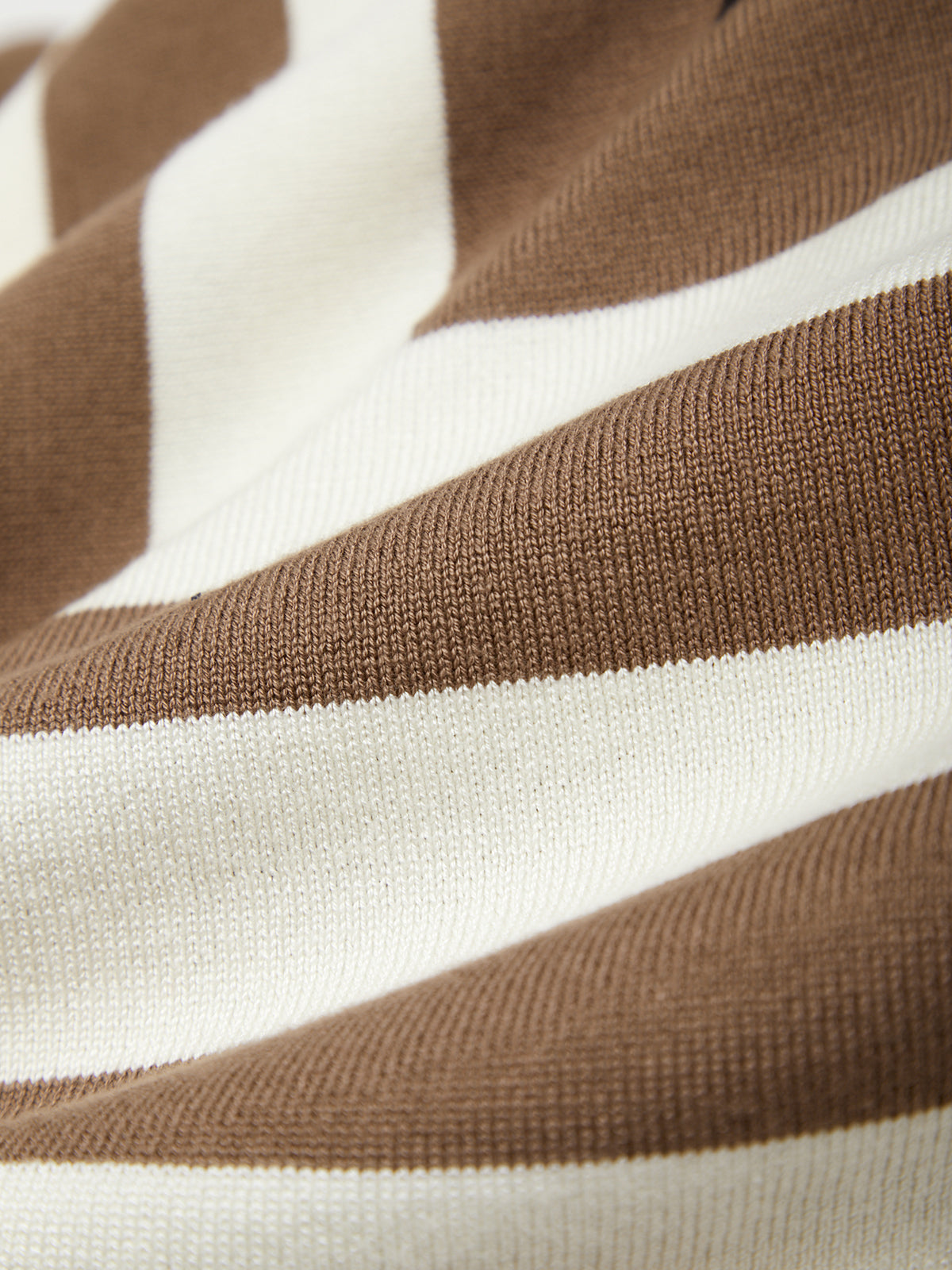 Close-up of brown and white striped fabric