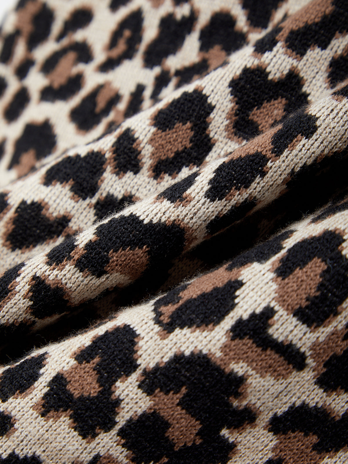 Leopard Print Mock Neck Sweater