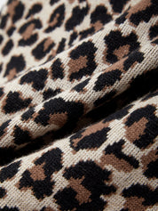 Leopard Print Mock Neck Sweater