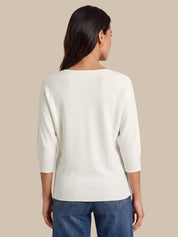 3/4 Sleeve Embellished Dolman Pullover